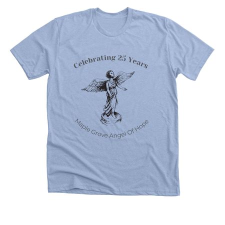25th Anniversary T-Shirt, a Heather Baby Blue Premium Unisex Tee