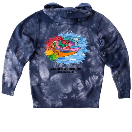 SRD "Fish Splash" Shirts & Sweatshirts, a Navy Youth Tie Dye Pullover Hoodie