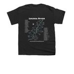 Lochsa Map, a Black Youth Unisex Tee (back-view)