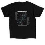Lochsa Map, a Black Classic Unisex Tee (back-view)