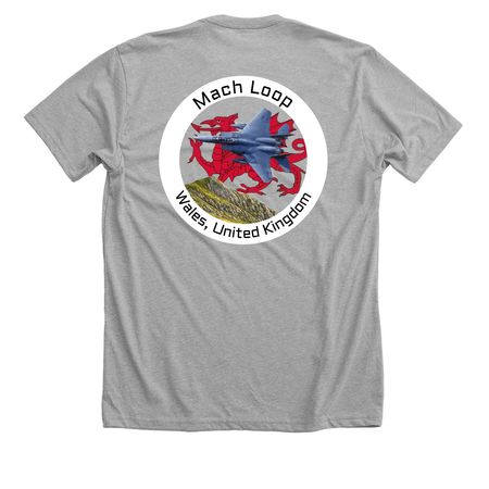 Mach Loop Clothing, a Athletic Heather Premium Unisex Tee (back-view)