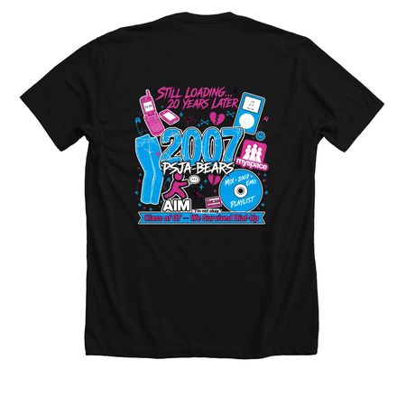 When we were young, a Solid Black Blend Premium Unisex Tee (back-view)