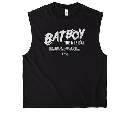 Bat Boy The Musical Merch, a True Black Heavyweight Garment Dye Muscle Tee