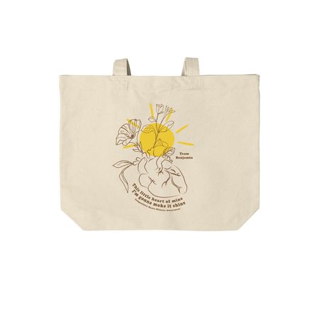 Team Benjamin Sunshine Bag, a Natural Cotton Canvas Tote Bag