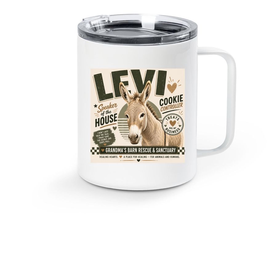 Levi our Speaker of the house, a White Stainless Steel Travel Mug