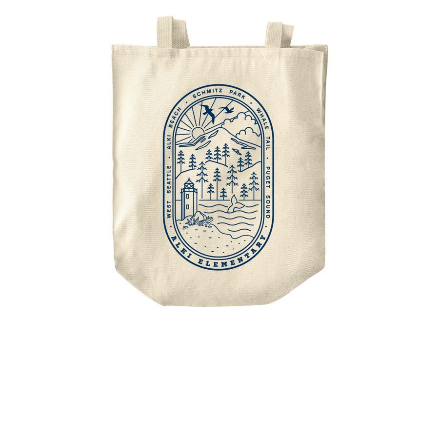 2024 "West Seattle" Tote Bags, a Natural Over-the-Shoulder Shopping Tote Bag