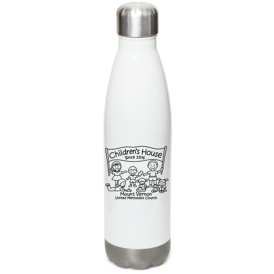 50th Anniversary, a White Stainless Steel Water Bottle