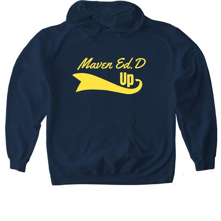 MavenEdD Up Option 1, a Navy Gildan Softstyle Pullover Hoodie