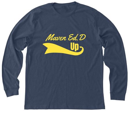 MavenEdD Up Option 1, a Heather Navy Premium Long Sleeve Tee