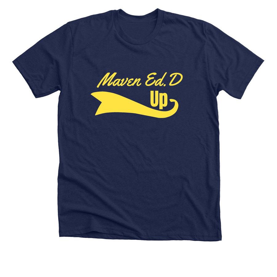 MavenEdD Up Option 1, a Solid Navy Blend Premium Unisex Tee