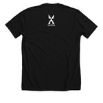 1876&nbsp;, a Solid Black Blend Premium Unisex Tee (back-view)