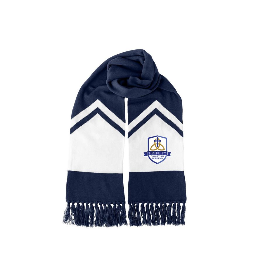 TCA Scarf, a True Navy/ White Two-Tone Gameday Scarf