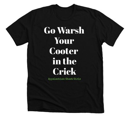 Cooter Crick Text, a Solid Black Blend Premium Unisex Tee
