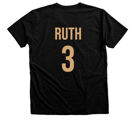 Sultan of Swat&nbsp;, a Black Heather Premium Unisex Tee (back-view)