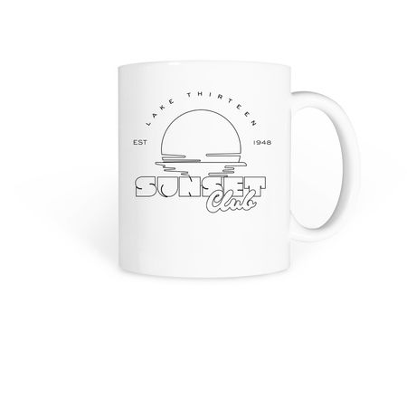 2026 - Sunset Club Mug, a White Coffee Mug