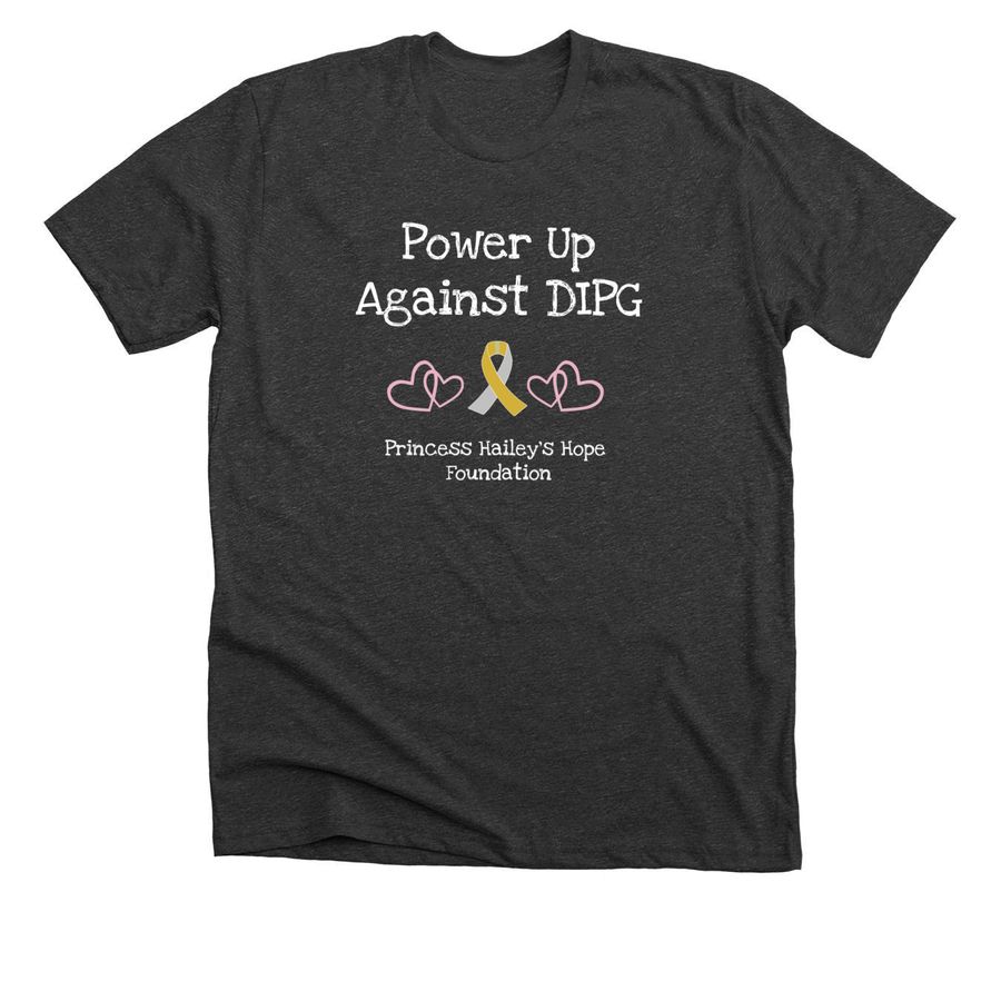 Power Up Against DIPG, a Dark Grey Heather Premium Unisex Tee