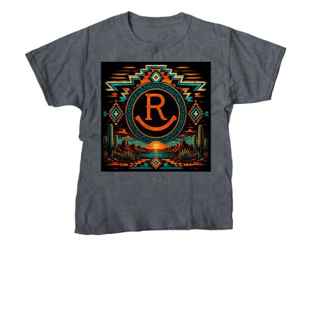 Orange Sunset, a Dark Heather Youth Unisex Tee
