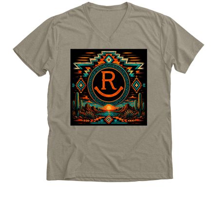 Orange Sunset, a Heather Stone Premium V-Neck Tee