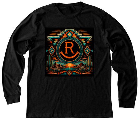 Orange Sunset, a Black Heather Premium Long Sleeve Tee