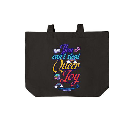 You Can't Steal Queer Joy Tote Bags, a Deep Black Cotton Canvas Tote Bag
