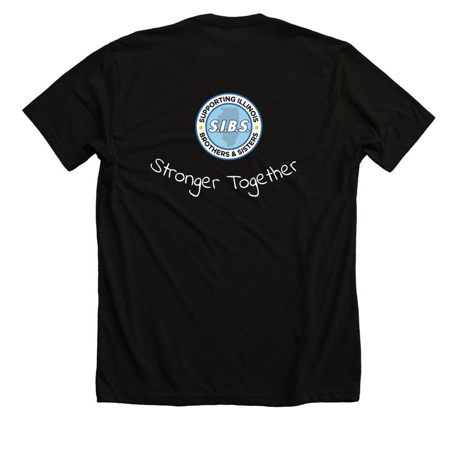Proud Siblings, a Solid Black Blend Premium Unisex Tee (back-view)