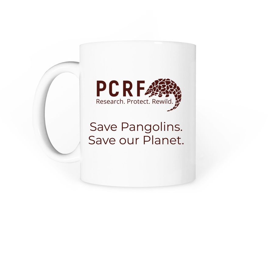 Save Pangolins. Save the Planet., a White Coffee Mug (back-view)