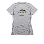 Be Wild, a Dark Heather Grey Women's Slim Fit Tee (back-view)