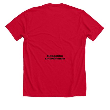 Mork cosplay, a Solid Red Blend Premium Unisex Tee (back-view)
