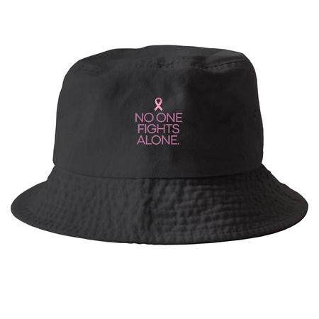No One Fights Alone Bucket Hat, a Black Printed Bucket Hat