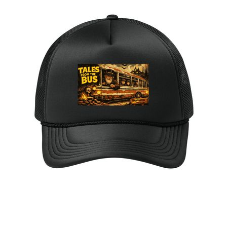 Huntington Haunted Forest #6, a Deep Black Printed Foam Trucker Hat