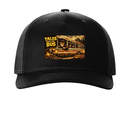 Huntington Haunted Forest #6, a Black Printed Five-Panel Trucker Cap