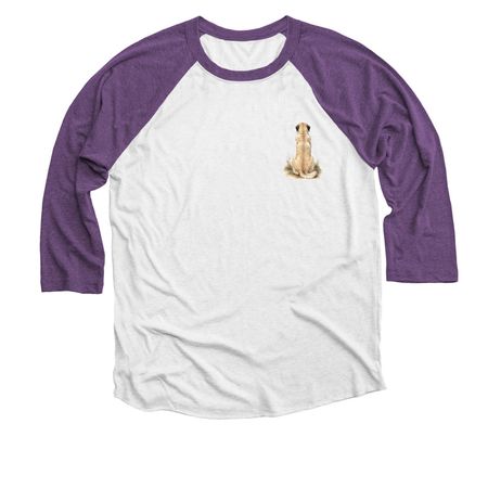 I Like Big Mutts Fall 26? Edition&nbsp;, a Purple Rush and Heather White 3/4 Sleeve Baseball Tee