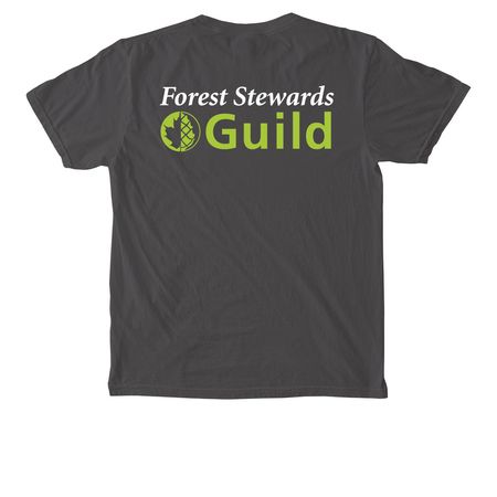 Grey and green pocket tee, a Pepper Comfort Colors Pocket Tee (back-view)