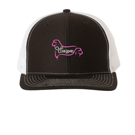 O-P Club Lambs Hats, a Black/ White Printed Snapback Trucker Cap