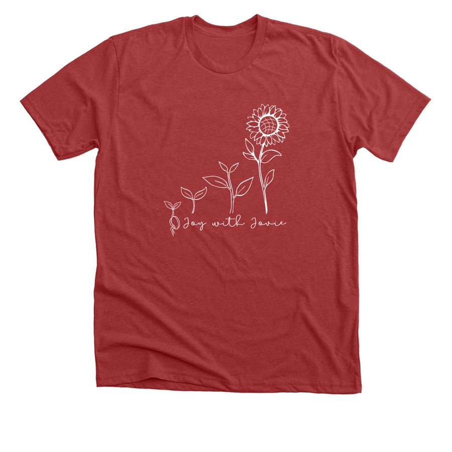 Joy with Jovie, a Heather Canvas Red Premium Unisex Tee