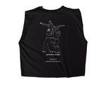 Garet&Co Season 6 Fundraiser, a True Black Women's Heavyweight Garment Dye Muscle Tee (back-view)