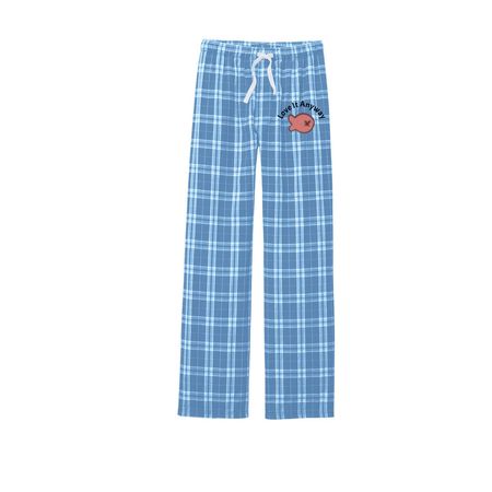 Shark Fish - Pyjama Pants, a True Navy/ Carolina Blue Flannel Pajama Pant