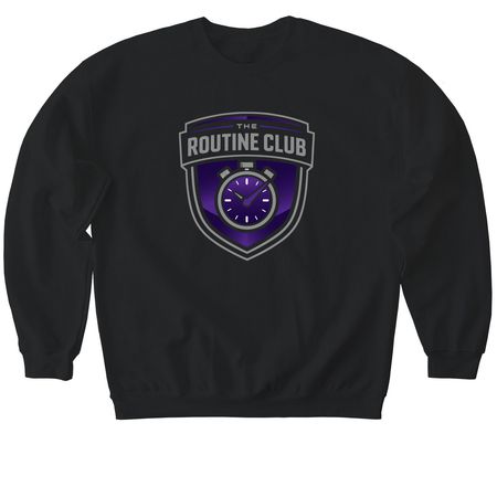 Club Routine, a Black Softstyle Crewneck Sweatshirt