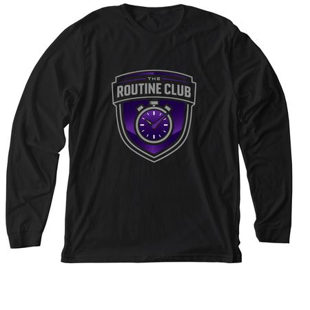 Club Routine, a Solid Black Blend Premium Long Sleeve Tee