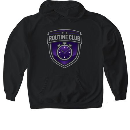 Club Routine, a Black Gildan Softstyle Pullover Hoodie