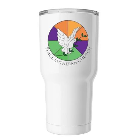 Peace 30oz Tumbler, a White Insulated Tumbler