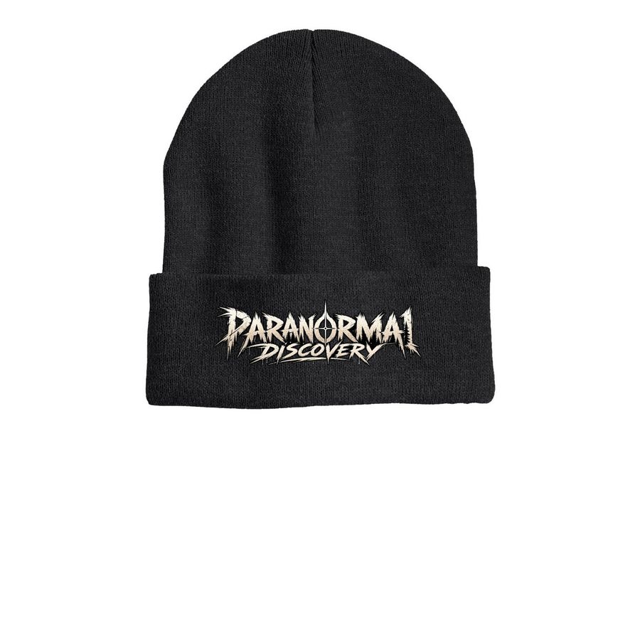 PARANORMAL DISCOVERY | EXPLORER BEANIE WHT, a Heather Charcoal Printed Cuffed Beanie