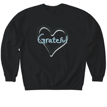 Grateful, a Black Softstyle Crewneck Sweatshirt