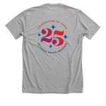 Democracy Starts in DC, a Athletic Heather Premium Unisex Tee (back-view)