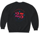 Democracy Starts in DC, a Black Softstyle Crewneck Sweatshirt (back-view)