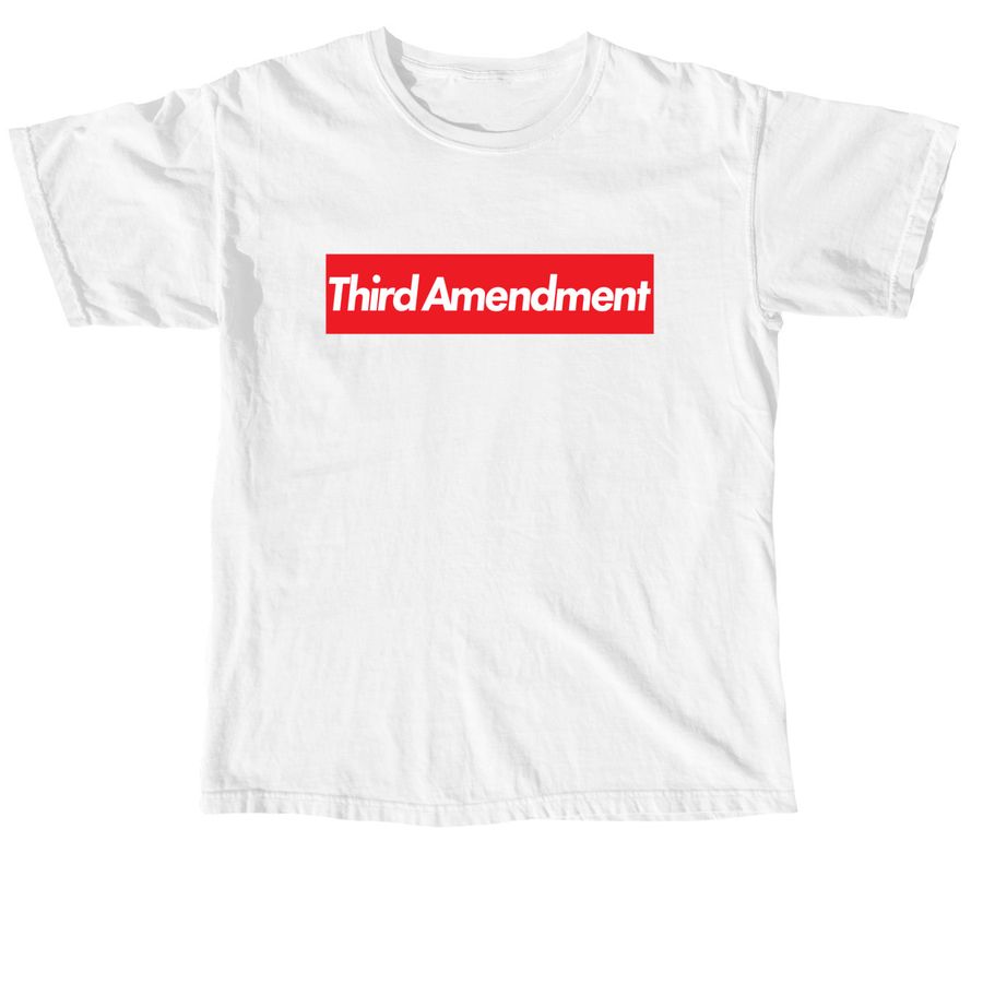 THIRD AMENDMENT TEE, a White Comfort Colors Unisex Tee