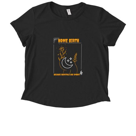 Home birth- because hospitals are spooky, a Deep Black Allmade Eco Triblend Women?s Scoop Neck Tee