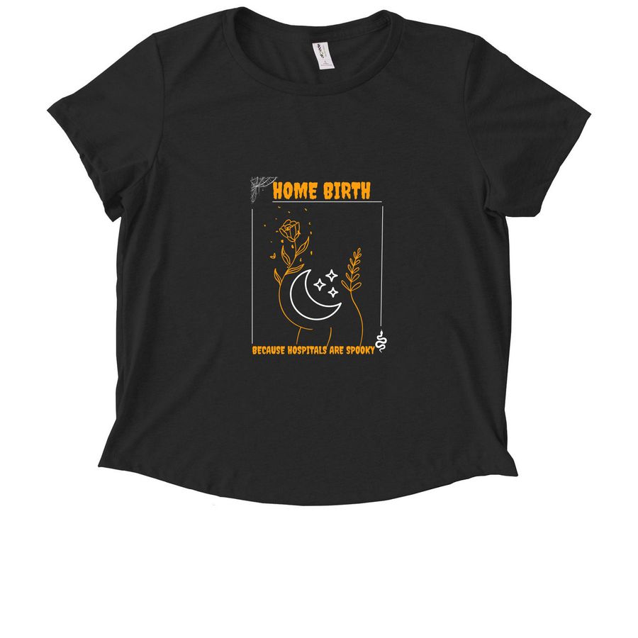 Home birth- because hospitals are spooky, a Deep Black Allmade Eco Triblend Women?s Scoop Neck Tee