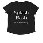 Splash bash, a Deep Black Allmade Eco Triblend Women?s Scoop Neck Tee (back-view)