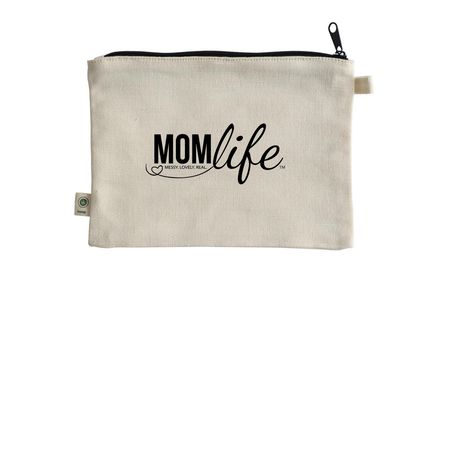 MomLife Pouch, a Natural 9"x7" Hemp Blend Pouch (back-view)